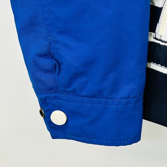 Tommy Hilfiger Nautical Striped Winbreaker Jacket Size M Blue Red Hooded Zip Up - Picture 7 of 14